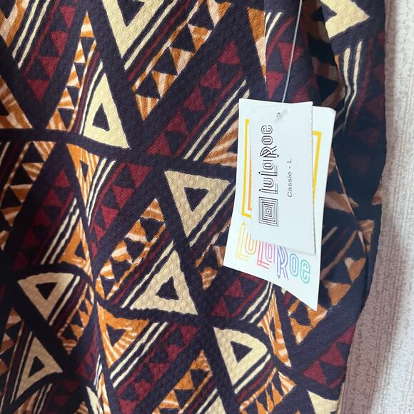 LuLaRoe Cassie Brown Aztec Print Skirt Size Large - Picture 4 of 6